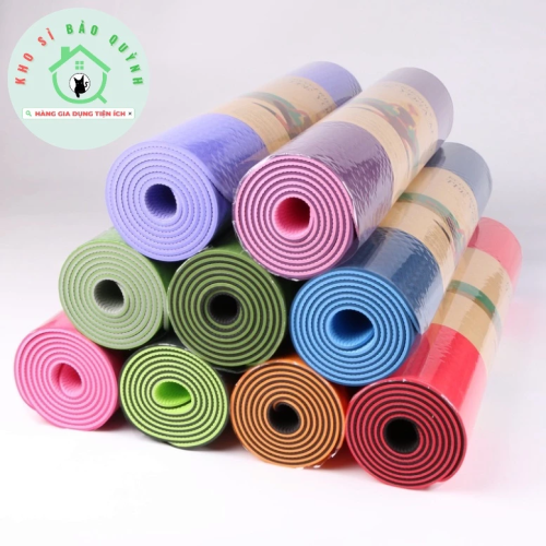 Thảm tập yoga chống trượt, thảm tập thể dục có định tuyến cao cấp, thảm tập gym tại nhà dày 6mm